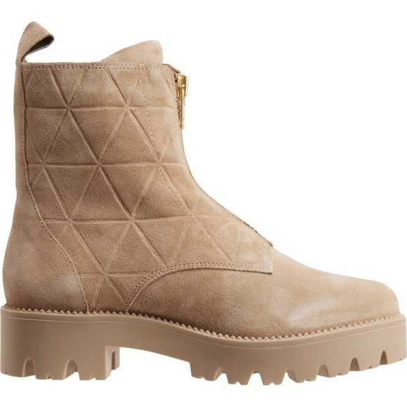 NEW SHOECOLATE Made in India Quilted Zip Boots - Suede For Women 463sn - Picture 5 of 6